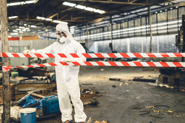 Professional Sewage Cleanup technician working in Ivanhoe, CA